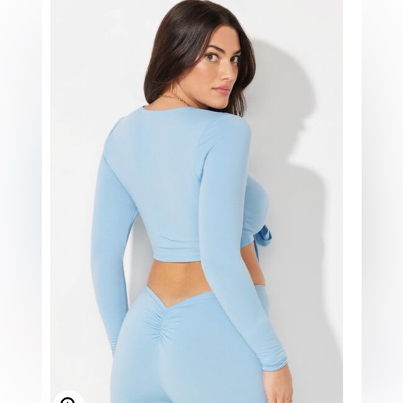 CLEARANCE Camille Kostek Tie Front or Wrap Front Top - Picture 3 of 6